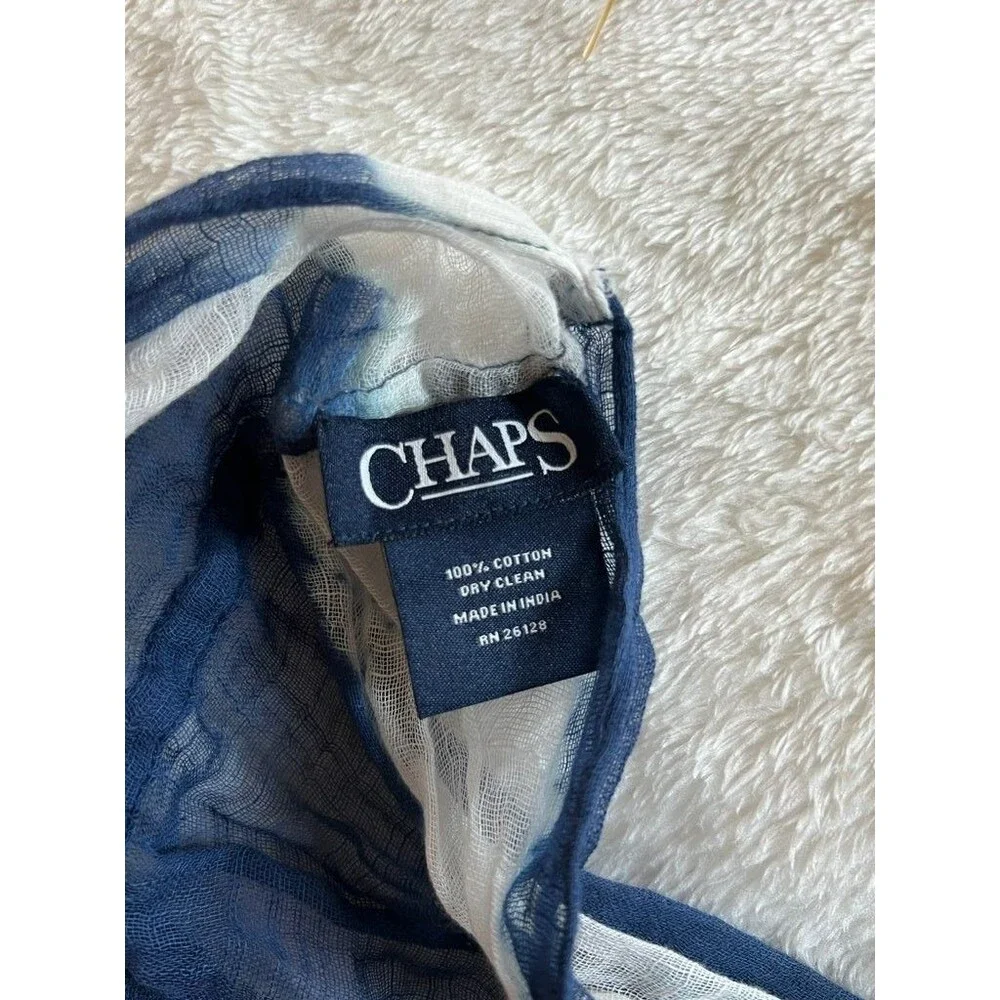 Chaps Blue and White Striped Infinity Scarf